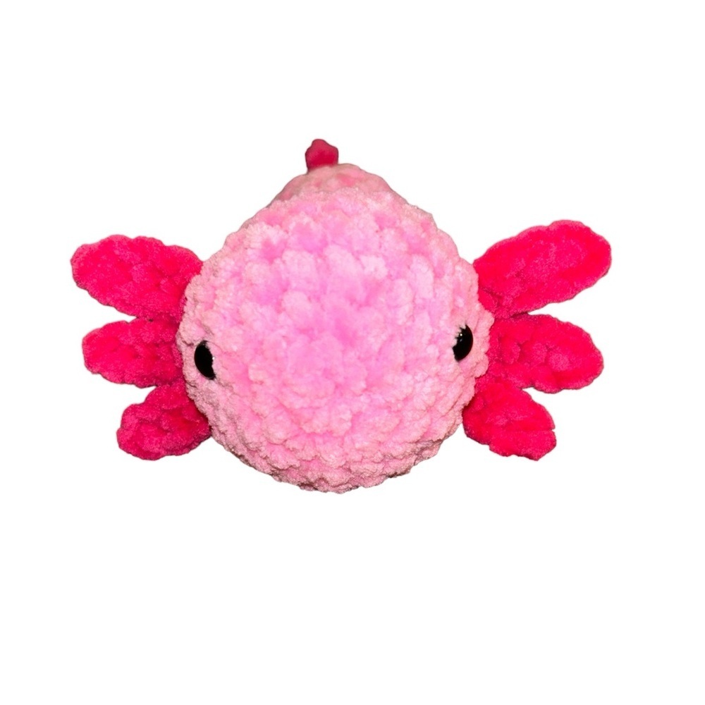 Crochet Axolotl Plush Amigurumi 8” X 4”